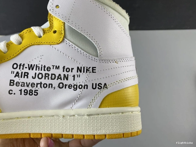 White AQ0818-149 Yellow-Cone Jordan Off-White Air Dark 1 NRG x Powder 0728